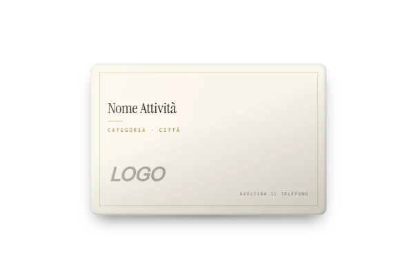 Card TagRecensioni, finitura Avorio e Oro